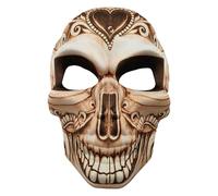 TiaoBug Halloween Mexican Day of The Dead Skull Masks for Women Men Festival Dress Up Coffee One Size