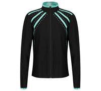 TiaoBug Kids Girls Athletic Track Jacket Striped Rhinestones Zipper Sweatshirts Dance Gym Yoga Running Workout Tops Cyan 7-8 Years