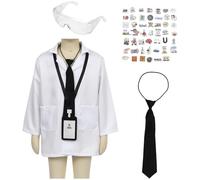TiaoBug Kids Lab Coat Doctor Scientist Costume Set for Halloween Carnival Pretend Play Type B 3-4 Years