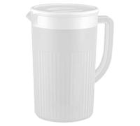 TiaoBug Large Capacity Plastic Pitcher with Lid Iced Water Jug Heat Resistant Tea Pitcher for Juice Milk Cold/Hot Beverage White 2200ML One Size
