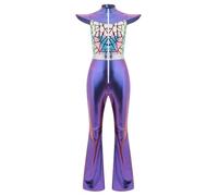 TiaoBug Men One Piece Jumpsuit Rave Outflts Cowboy Outfits | Flared Pants,Vintage,Zipper Front,Retro 70s Disco Jumpsuit,Musical Theme Party Dress-up,Rave Outfits,Wide Leg Bottom Romper