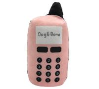 TiaoBug Pet Chew Toy Plush Cell Phone Shape Dogs Cats Pet Toy Puppy Kitten Durable Stuffed Interactive Toys Pink One Size