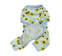 TiaoBug Pet Pajamas Jumpsuit for Small Dogs Girl Boy Breathable Mesh Overalls Summer Puppy Sleeping Clothes Blue S