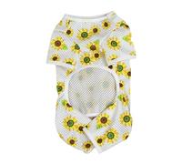 TiaoBug Pet Pajamas Jumpsuit for Small Dogs Girl Boy Breathable Mesh Overalls Summer Puppy Sleeping Clothes White L
