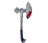 TiaoBug Plastic Battle Axe Props Viking Costume Accessories for Halloween Carnival Cosplay 1Pc Silver Brown One Size