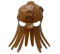 TiaoBug Punk Faux Leather Masquerade Mask Steampunk Octopus Tentacle Masks for Couple Games Halloween Cosplay Brown One Size
