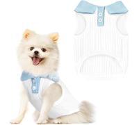TiaoBug Puppy Summer Clothes Cute Pet Cooling Vest Shirt for Chihuahua Girl's Small Dogs Cats T-Shirt Apparel White L