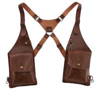 TiaoBug Retro Anti-Theft Underarm Shoulder Bag Adjustable Leather Hidden Strap Wallet Holster Bags Type B Brown One Size