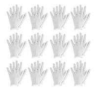 TiaoBug Reusable Elastic Soft Cotton Work Gloves for Dry Hand Moisturizing Cosmetic Eczema Hand Spa and Coin Jewelry Inspection White 12 Pairs