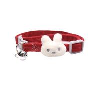 TiaoBug Safety Breakaway Cat Collar with Bell Adjustable Collar for Outdoor Indoor Cats Kittens Red One Size