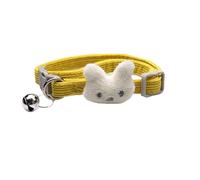 TiaoBug Safety Breakaway Cat Collar with Bell Adjustable Collar for Outdoor Indoor Cats Kittens Yellow One Size