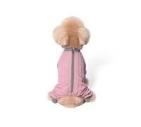 TiaoBug Soft Dog Pajamas for Small Breeds Frenchie Pjs with Zipper Warm Winter Wear for Puppies and Cats Pink XXL