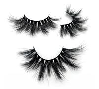 TiaoBug Thick Volume False Eyelashes 25mm Long 3D Mink Lashes Soft Lightweight Natural Look Reusable Lashes 1 Pair for Women Black 5D01 One Size