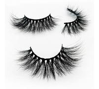 TiaoBug Thick Volume False Eyelashes 25mm Long 3D Mink Lashes Soft Lightweight Natural Look Reusable Lashes 1 Pair for Women Black 5D07 One Size