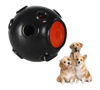 TiaoBug Tough Dogs Squeaker Ball Indestructible Chew Toy for Aggressive Chewers Interactive Fetch Ball for Puppies Black One Size