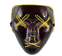 TiaoBug Unisex Halloween Mask Scary LED Light up Masks Excluded Battery Cosplay Horror Props Party Gifts Yellow One Size