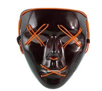 TiaoBug Unisex Halloween Mask Scary LED Light up Masks Excluded Battery Cosplay Horror Props Party Gifts Orange One Size