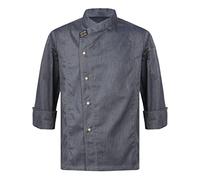 TiaoBug Unisex Men Women Classic Cook Uniform Pockets Chef Jacket Coat Restaurant Kitchen Workwear Gray Long Sleeve M