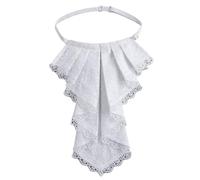 TiaoBug Victorian Colonial Jabot Collar Steampunk Ruffle Pirate Vampire Cosplay Collar White B One Size