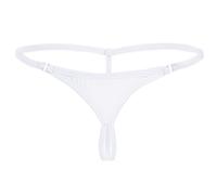 TiaoBug Women Crotchless G-String Knickers Lingerie Micro Thongs Briefs Panty Underwear Underpants White One Size
