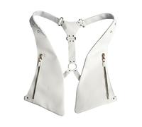 TiaoBug Women Men Double Shoulder Armpit Anti Theft Bag Retro Faux Leather Anti-Theft Hidden Underarm Strap Bags White 2 One Size
