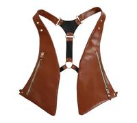 TiaoBug Women Men Double Shoulder Armpit Anti Theft Bag Retro Faux Leather Anti-Theft Hidden Underarm Strap Bags Brown 2 One Size