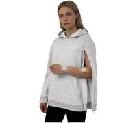 TiaoBug Women Post Shoulder Surgery Sweatshirt Adaptive Recovery Clothing with Chemo Port Access Hospital Hoodie Grey S