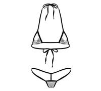 TiaoBug Women Shiny Micro String Bikini Swimsuit Lingerie G-String Underwear