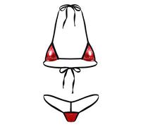 TiaoBug Women Shiny Micro String Bikini Swimsuit Lingerie G-String Underwear