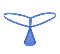 TiaoBug Women Thong Tear Drop G-String Bottom T Back Thong Bikini Briefs Panty Underwear Blue One Size