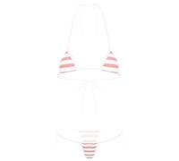 TiaoBug Womens Japanese Anime Cosplay Lingerie Cute Kawaii Style Micro Bikini Girls Bra and Panty Swimsuit 2 Set Pink&White One Size
