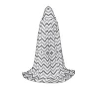 TIAOpig Gray Stripe Print Hooded Cape Adult Hooded Cosplay Cape Soft Oversized Hood Bow Accent Machine Washable M
