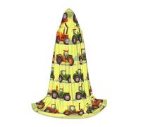 TIAOpig Green Fields Farming Machine Print Hooded Cape Adult Hooded Cosplay Cape Soft Oversized Hood Bow Accent Machine Washable