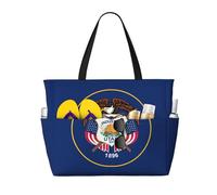 TIAOpig Utah Flag Print Beach Bags for Women Large Sandproof Beach Tote Pool Bag with Zipper for Vacation Travel