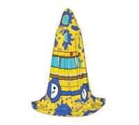 TIAOpig Yellow Bus print Print Hooded Cape Adult Hooded Cosplay Cape Soft Oversized Hood Bow Accent Machine Washable