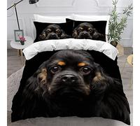 TiaoTian Single Duvet Cover Set 135x200 Cocker Spaniel Bedding Quilt Cover 3D Printed Soft Microfiber with Hidden Zipper ClosureUltra Soft Hypoallergenic Pet Cute Quilt Cover for Teenagers