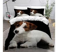 TiaoTian Single Duvet Cover Set 135x200 Jack Russell Terrier Bedding Quilt Cover 3D Printed Soft Microfiber with Hidden Zipper ClosureUltra Soft Hypoallergenic Pet Cute Quilt Cover for Teenagers