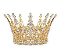 Tiara Crown, Crystal Queen Crowns Rhinestone Princess Tiaras, Bride Wedding Hair Accessories, Rhinestone Tiara Crown for Wedding, Fashion Show or Any Other Special Event (Color : Silver)
