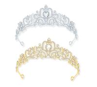 Tiara Crown, Crystal Rhinestone Princess Crown Tiara, Gold Silver Tiara Crown,Princess Crowns Tiaras for Girls Women Child Adult Birthday Wedding Bride Holiday Celebration Prom Pageant Party