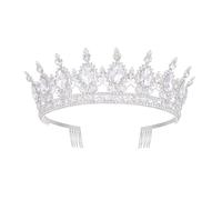 Tiara Crown for Women Crystal Queen Crowns Princess Tiaras with Comb Royal Crown for Wedding, Christmas, Halloween, Birthda, party, Prom, Anniversaries, Diameter: 5 inches, Height: 2.06 inches, metal,