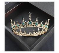Tiara for Girls Baroque Vintage Royal Queen King Round Crystal Wedding Crown Bridal Tiaras And Crowns Diadem Bride Hair Jewelry Accessories