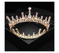Tiara for Girls Baroque Vintage Royal Queen King Round Crystal Wedding Crown Bridal Tiaras And Crowns Diadem Bride Hair Jewelry Accessories