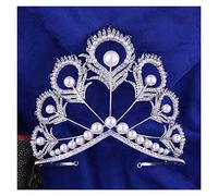 Tiara for Girls Bride Pearl Crown Grand Luxury Bridal Hair Accessories Stage Performance Prom Wedding Crown Hair Accessories Beauty Pageant