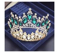 Tiara for Girls Crystal Circle Bridal Diadem Royal Queen Round Tiaras Bride Head Ornaments Banquet Wedding Crown Hair Jewelry Ornament