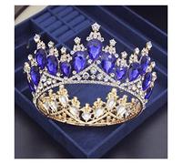 Tiara for Girls Crystal Circle Bridal Diadem Royal Queen Round Tiaras Bride Head Ornaments Banquet Wedding Crown Hair Jewelry Ornament