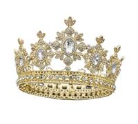 Tiara for Girls Crystal Crown Baroque Vintage Light Gold Crown Bridal Crown Bridal Headdress Royal King Queen Wedding Jewelry Hair Accessories