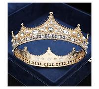 Tiara for Girls Fashion Large Diadem Royal Queen King Wedding Crown Crystal Pearl Prom Bridal Tiaras And Crowns Hair Jewelry Head Ornament