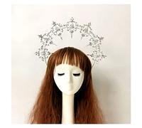 Tiara for Girls Goddess Crown Sun Halo Crown Gothic Lolita Demon Feather Wings Headband Gorgeous Vintage Mary Baroque Headdress Headdress