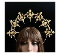 Tiara for Girls Goddess Crown Sun Halo Crown Gothic Lolita Demon Feather Wings Headband Gorgeous Vintage Mary Baroque Headdress Headdress