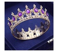 Tiara for Girls Vintage Circle Bridal Diadem Royal Queen Round Tiaras Prom Head Ornaments Banquet Wedding Crown Hair Jewelry Party